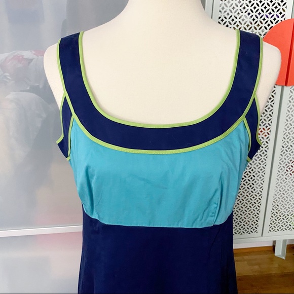 Boden Colorblock Summer Sheath Dress in Blue - Picture 3 of 8